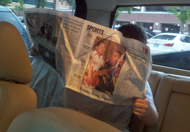 Ethan Reading Newspaper Ethan Reading Newspaper