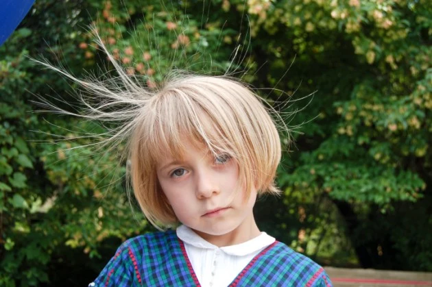 Frowning Girl With Static Hair - credit - iStock - 186914783 Frowning Girl With Static Hair - credit - iStock - 186914783