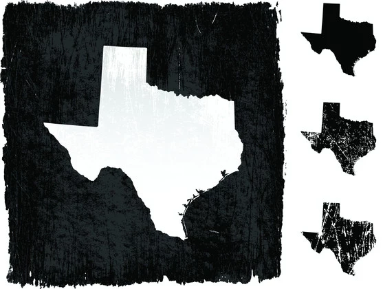 Texas map on grunge background